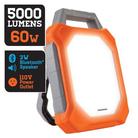 SWANSON TOOL 5000 Lumens, LED Bluetooth and Outlet Socket 986BT